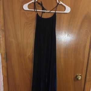 Black Metallic Royal Blue Tint Prom Dress